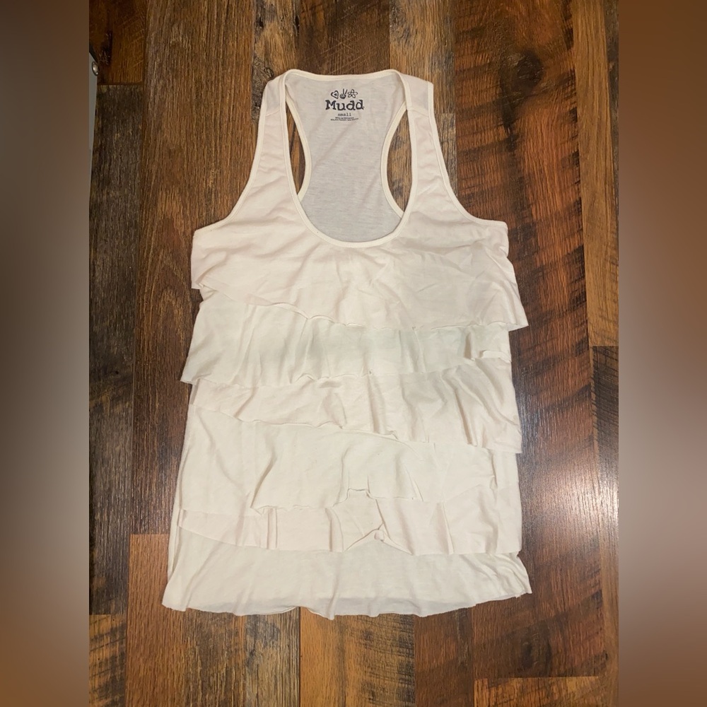 Mudd Women's Ivory Layered Tank Top size small